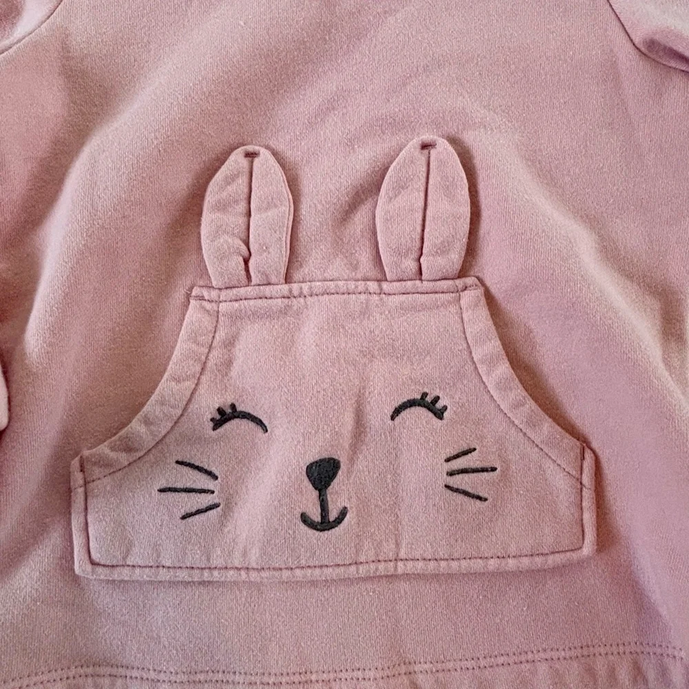 Carter's Pink Hoodie with Bunny Pocket - Picture 2 of 4